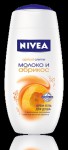 Гель-уход для душа, Nivea (Нивея) 250 мл арт. 80745 крем и абрикос флакон